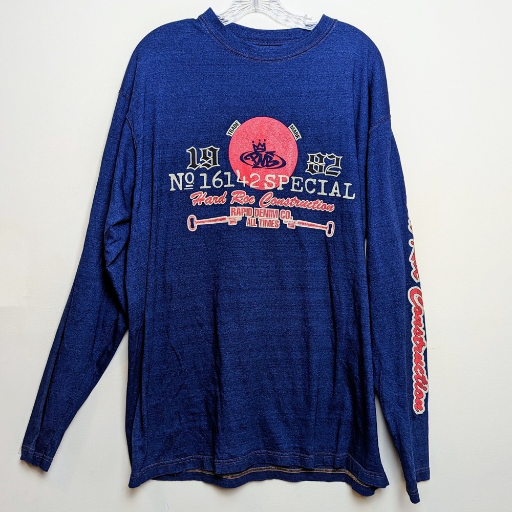 VTG PNB Nation Hard Roc Construction 90s Y2K USA Long Sleeve Shirt Large
